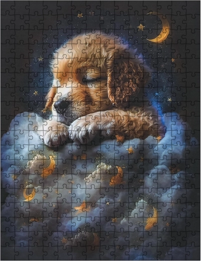 Puzzle per bambini Cagnolino tra le nuvole da 300 pezzi