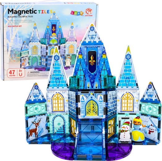 Pezzi da costruzione magnetici castello di ghiaccio della principessa (47 pezzi)