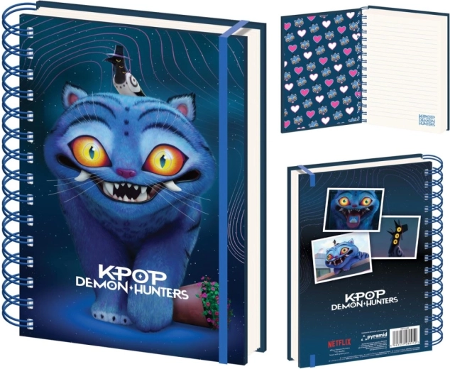 Blocco spiralato a righe A5 lenticolare K-pop Demon Hunters con tigrotto Derpy