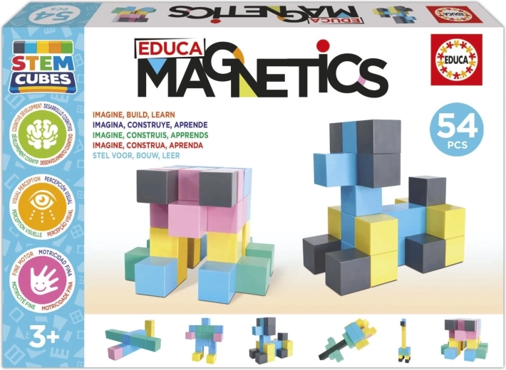 Costruzioni magnetiche EDUCA Magnetics STEM, cubi, 54 pezzi