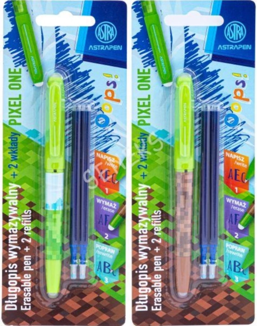 Penna cancellabile con design pixelato MINECRAFT + 2 ricariche