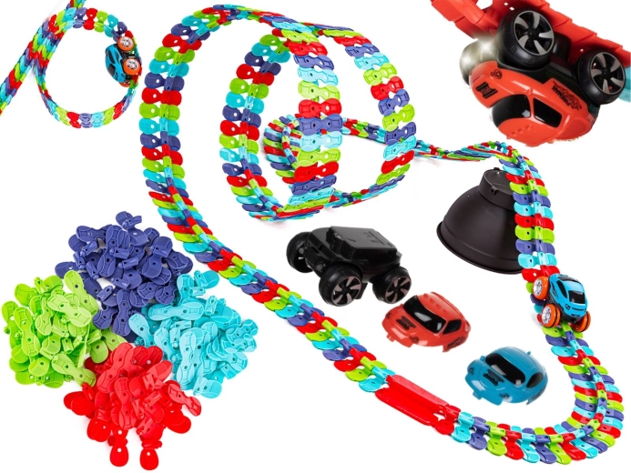 Pista automobilistica da corsa elastica da 184 pezzi