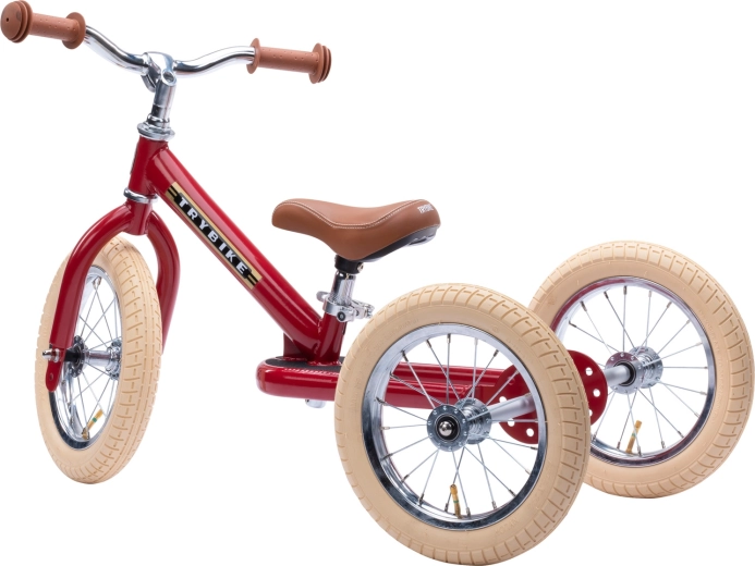 Bicicletta senza pedali Trybike per bambini 2 in 1 (triciclo e due ruote) rosso opaco