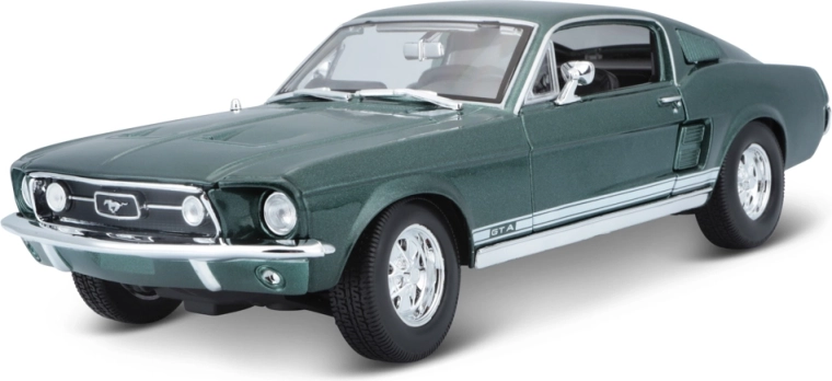 Modellino di auto Maisto Ford Mustang GTA Fastback 1967 1:18 verde metallizzato in metallo