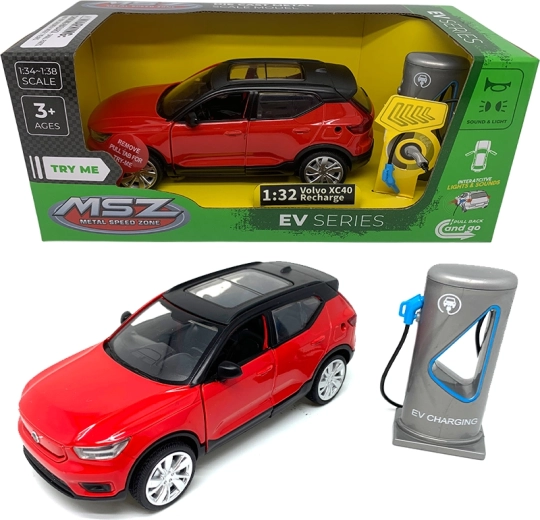 Modello in metallo 1:32 Volvo XC40 Recharge con luci e suoni