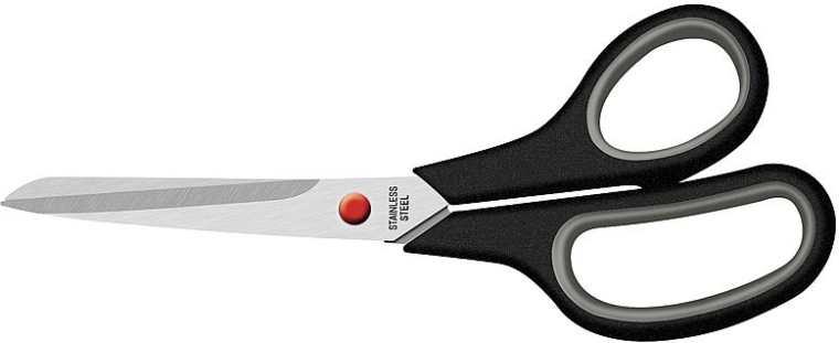 Forbici con impugnatura morbida 21,5 cm, nere