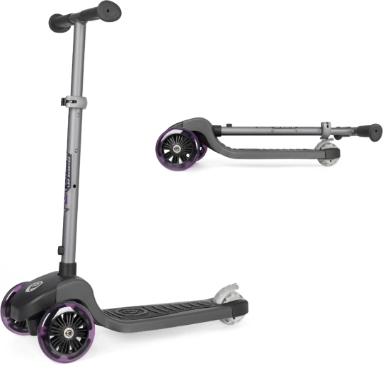 QPlay Future eco monopattino per bambini a tre ruote con LED viola