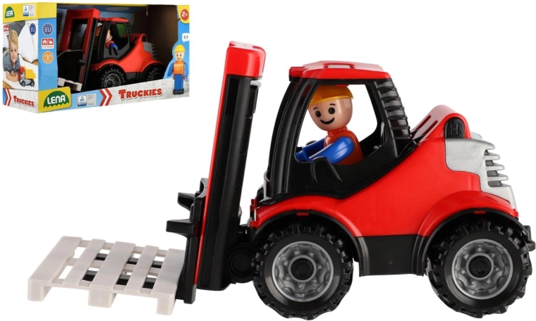 LENA Truckies baby carrello elevatore con pallet e figurina