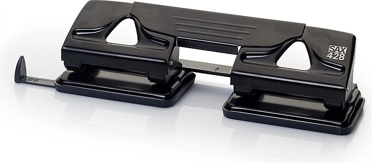 Perforatrice SAX 428 nera – perforatrice da ufficio a quattro fori
