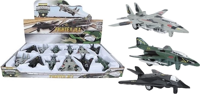 Aereo militare con luci e suoni 15,5 cm - 1 pezzo