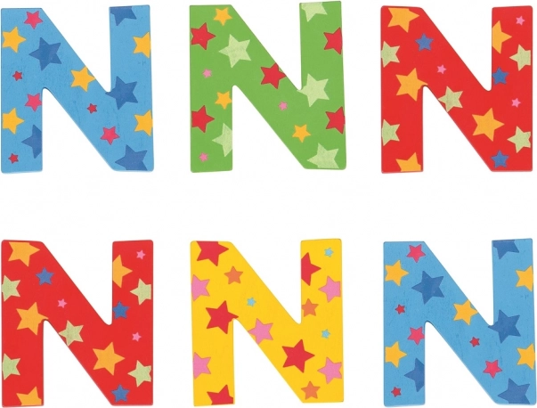 Lettera N in legno con stelline Bigjigs Toys