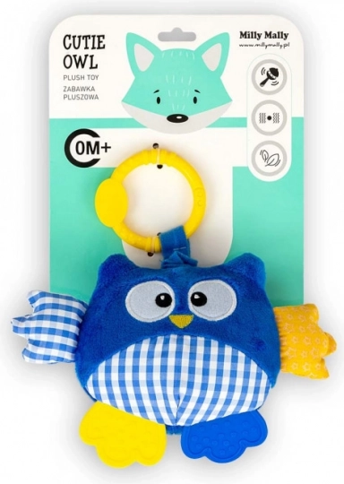 Ciondolo peluche gufo blu
