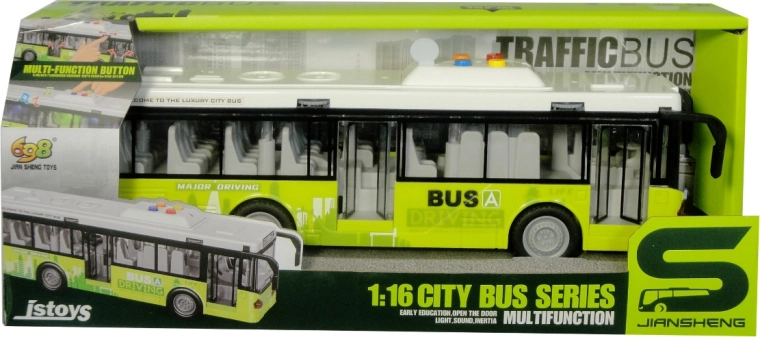 Autobus urbano con luci e suoni verde
