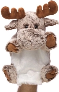 Marionetta da mano in peluche alce eco-friendly