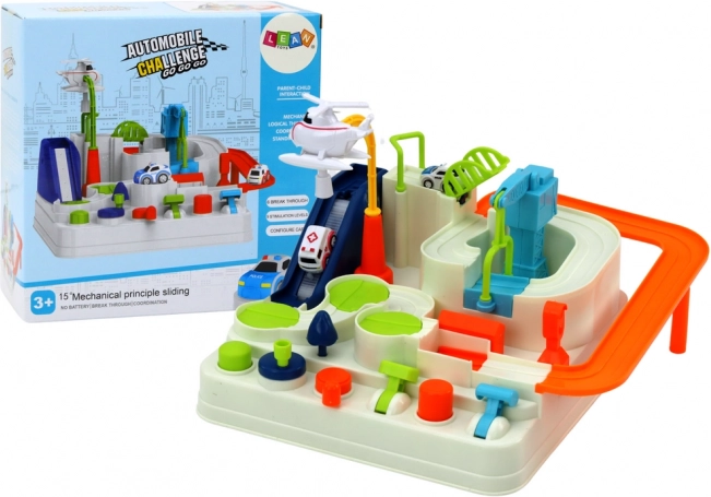 Pista di parcheggio interattiva per bambini con macchinine