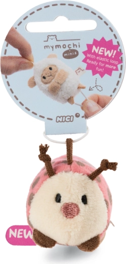 Portachiavi peluche coccinella Dozz MyMochi Minis con asola elastica 5 cm