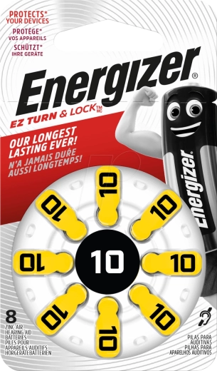 Batterie Energizer per apparecchi acustici tipo 10 - 8 pezzi