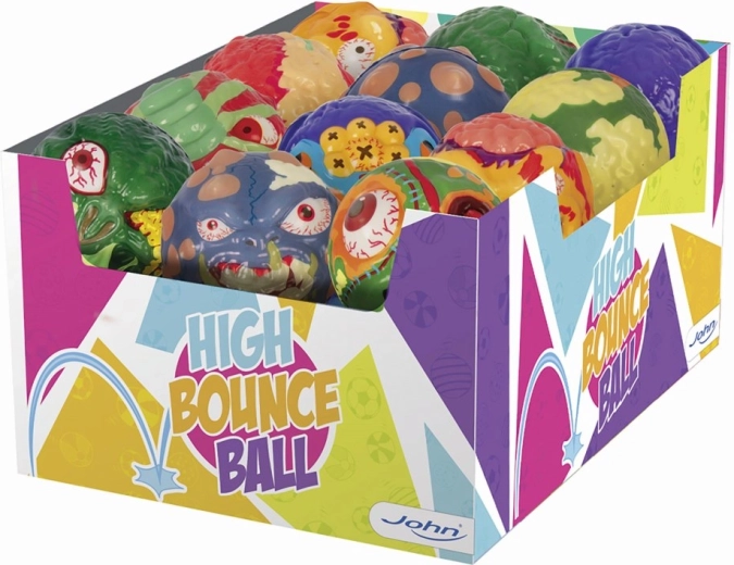 Palla di gomma per bambini John con motivo mostri, 8 cm - 1 pezzo