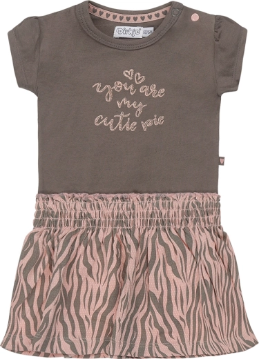 Vestito da bambina Dirkje a maniche corte grigio-marrone (taglia 110)