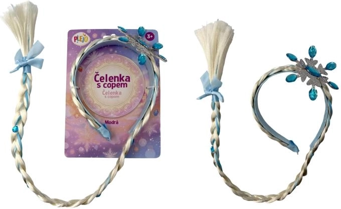 Plejo cerchietto con treccia blu