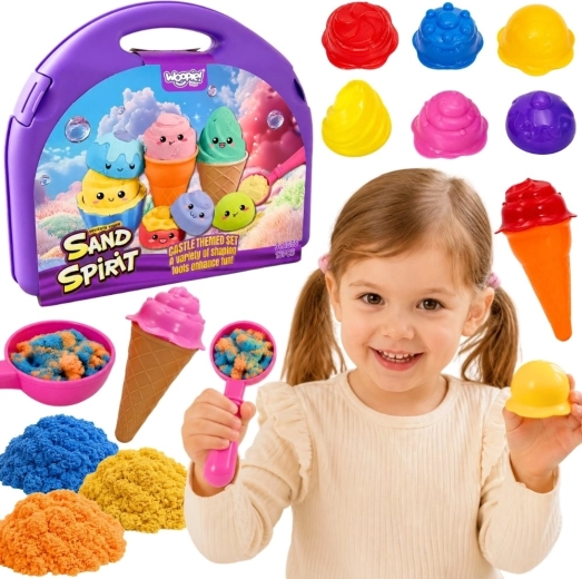 Woopie sabbia cinetica – set gelateria in valigetta 13 pezzi