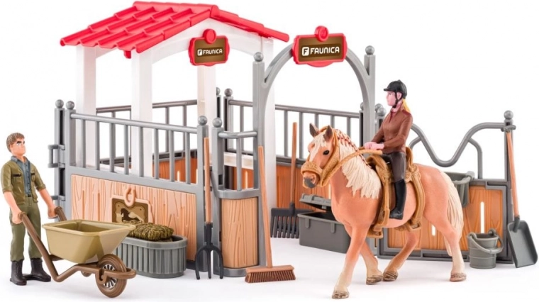 FAUNICA stalla con cavallo e accessori