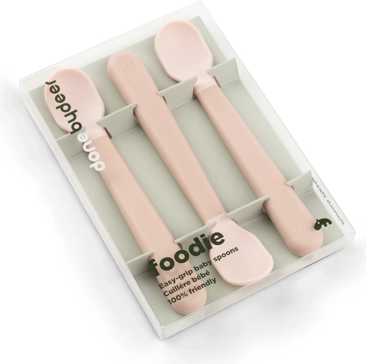 Done by Deer cucchiaini per bambini Easy-grip Foodie rosa 3 pz