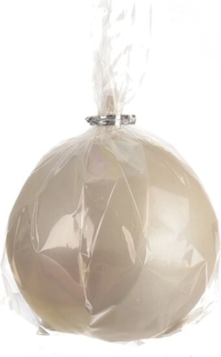 Candela decorativa a sfera grigio opaco 8 cm