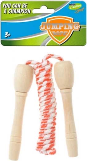 Corda per saltare con manici in legno MEGA CREATIVE