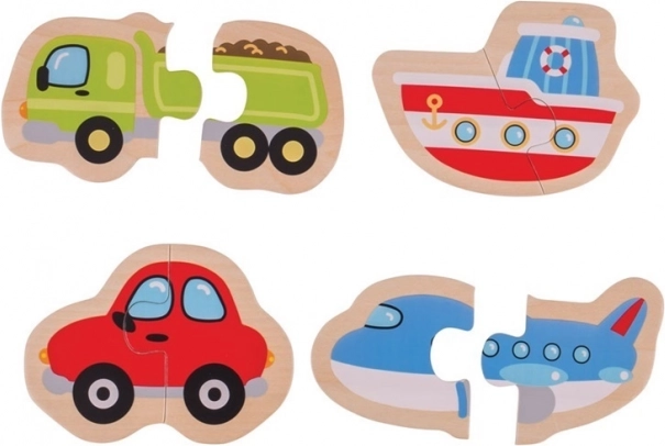 Puzzle semplici in legno Mezzi di trasporto – BIGJIGS TOYS