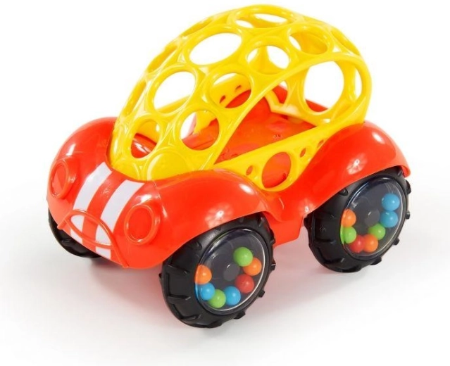 Macchinina sonaglino Oball Rattle & Roll rossa per bambini dai 3 mesi