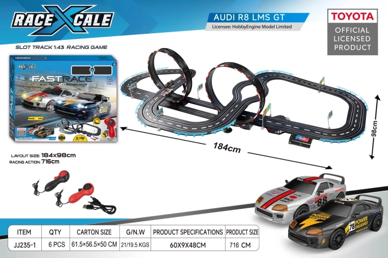 Pista da corsa con radiocomando Toyota Supra 1:43
