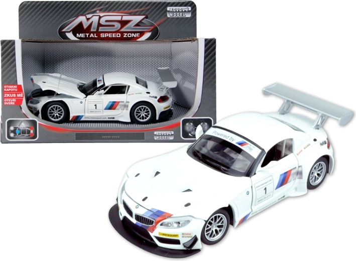 Modello d'auto in metallo 1:24 BMW Z4 GT3 con luci e suoni
