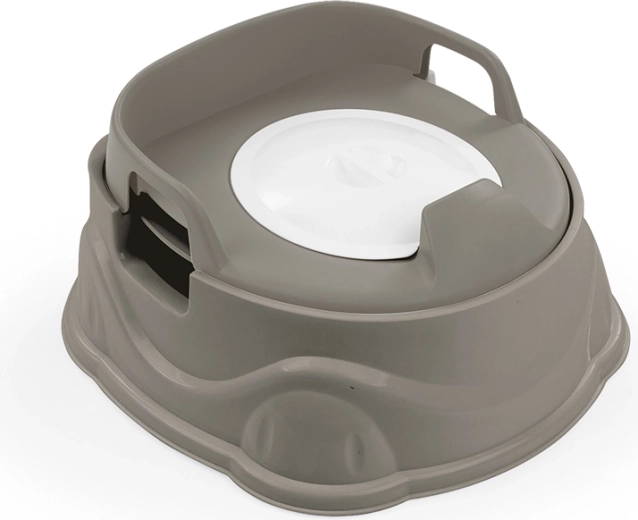 Vasino per bambini 3 in 1 con sedile WC e sgabello, grigio