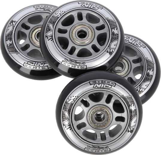 Set di ruote per pattini in linea 76 × 24 mm con cuscinetti ABEC 9 NILS EXTREME