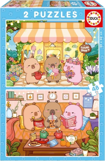 Educa puzzle CapyFun 2×48 pezzi