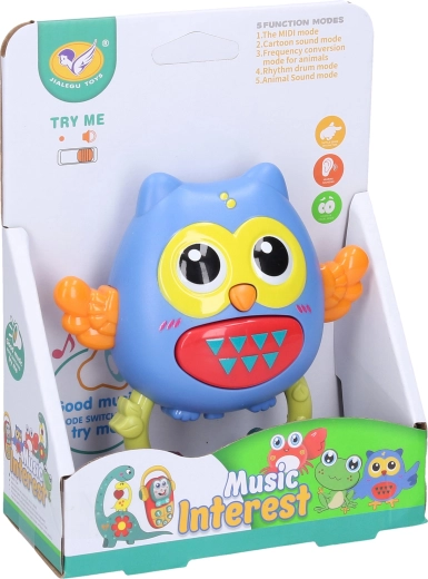 Sonaglio gufo con effetti luminosi e sonori 11 cm - 1 pezzo