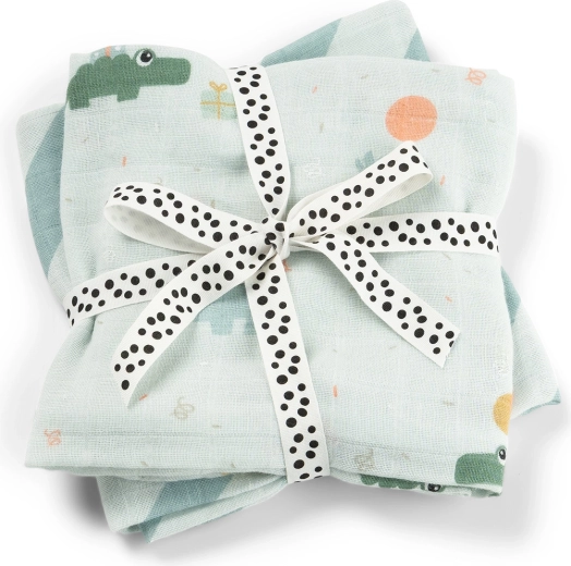 Done by Deer pannolini in mussola Celebration blu - 2 pezzi