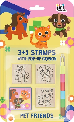 Timbri 3+1 con pastello a cera – animali domestici