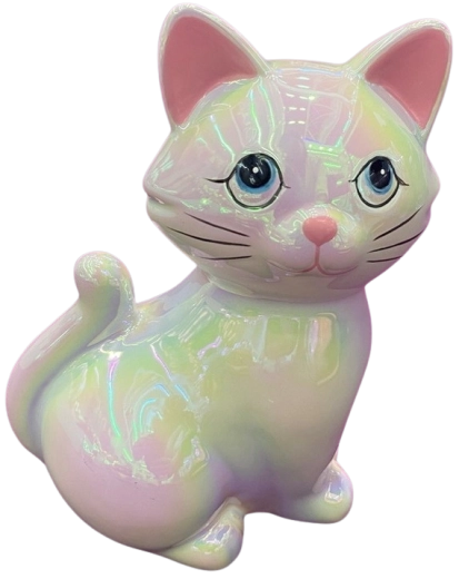 Salvadanaio in ceramica a forma di gatto