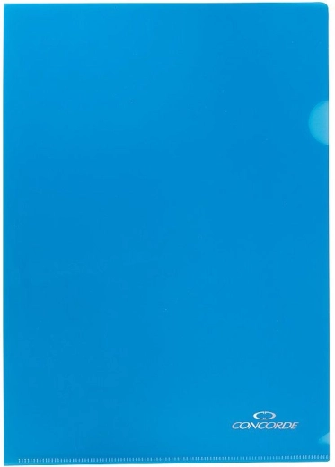Busta portadocumenti a L A4 CONCORDE, 180 micron, blu, 10 pz