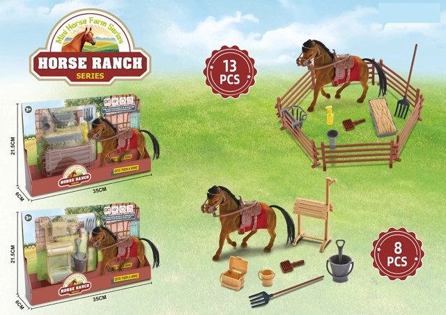 Cavallo marrone con accessori