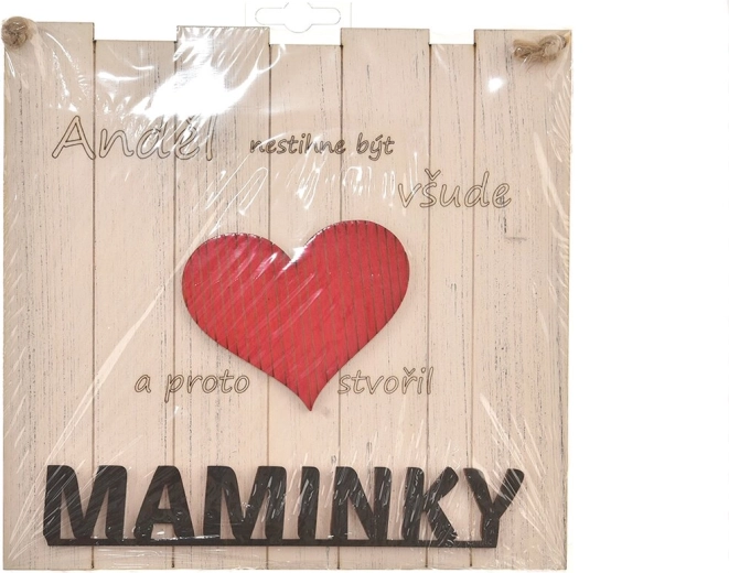 Targa in legno “Maminky…” 21 × 21 cm