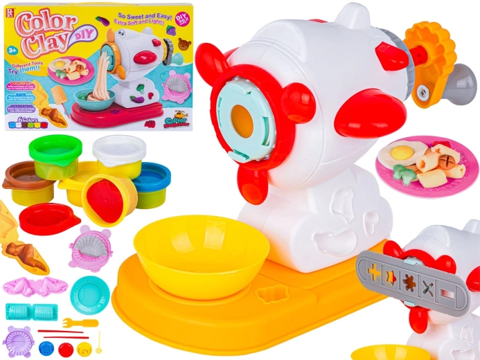 Set per creare pasta con pasta modellabile, pressa manuale e formine