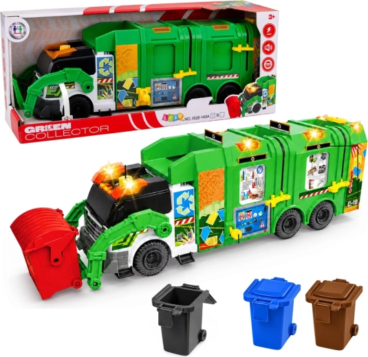 Grande camion della nettezza urbana interattivo con luci e suoni, 52 cm