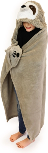 Coperta riscaldante per bambini con cappuccio bradipo Cozy Noxxiez