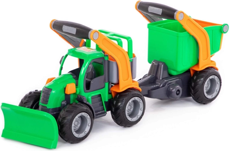Trattore GripTruck con lama spazzaneve e rimorchio