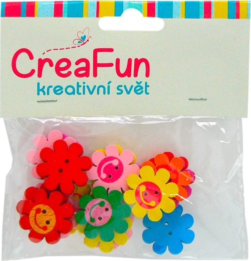 Bottoni di legno a fiore – set da 20 pezzi, diametro 2,1 cm