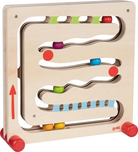 GOKI pista per biglie con biglie arcobaleno