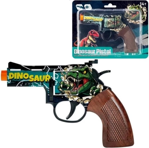 Revolver a capsula in metallo con motivo dinosauro
